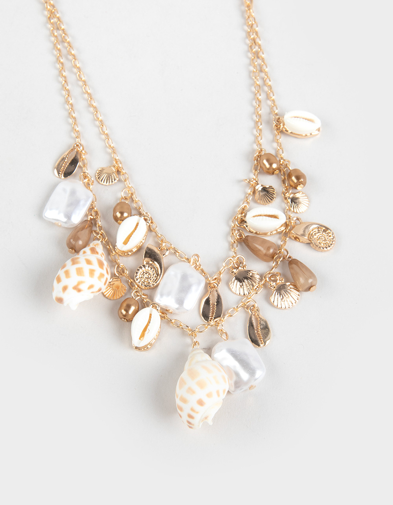FULL TILT Layered Multi Shell Charm Necklace image number 1
