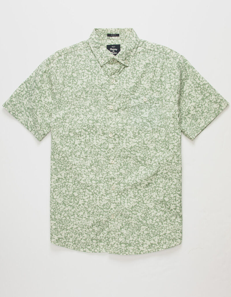 ARTISTRY IN MOTION Ditsy Floral Mens Shirt - GREEN - 401581500