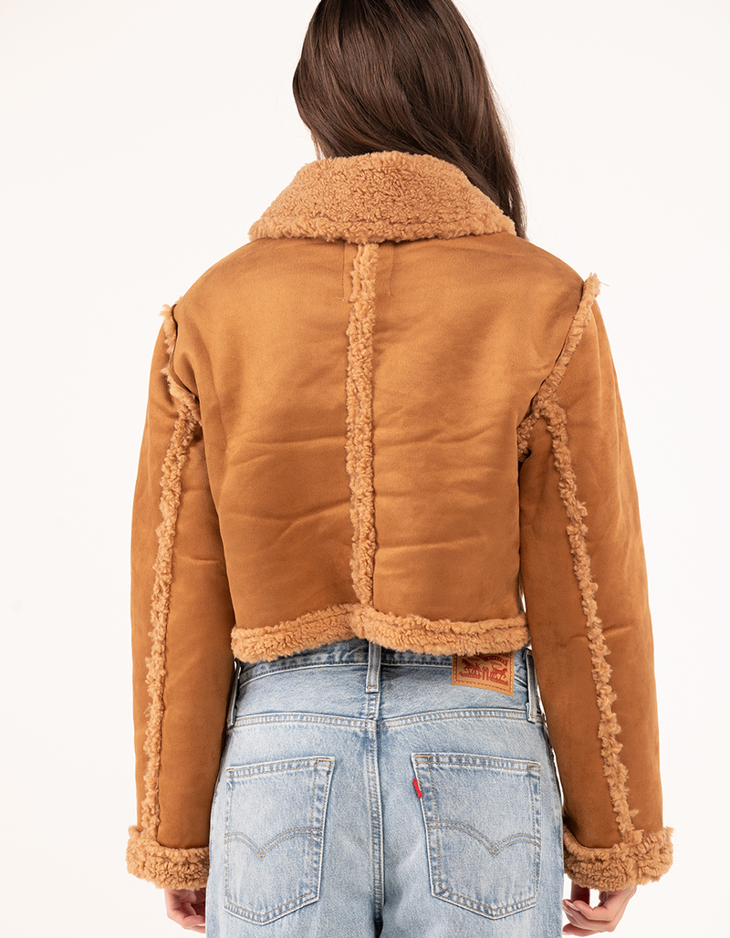 STOOSH Womens Suede Sherpa Jacket image number 2