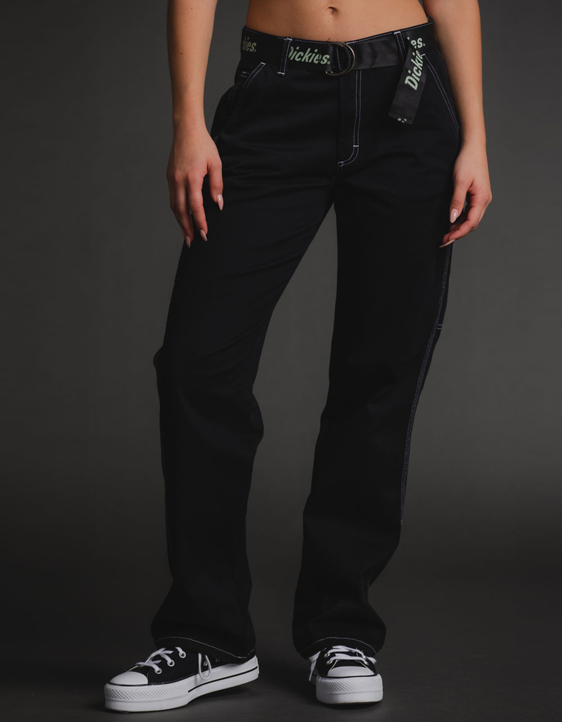 DICKIES Womens Belted Carpenter Pants image number 4