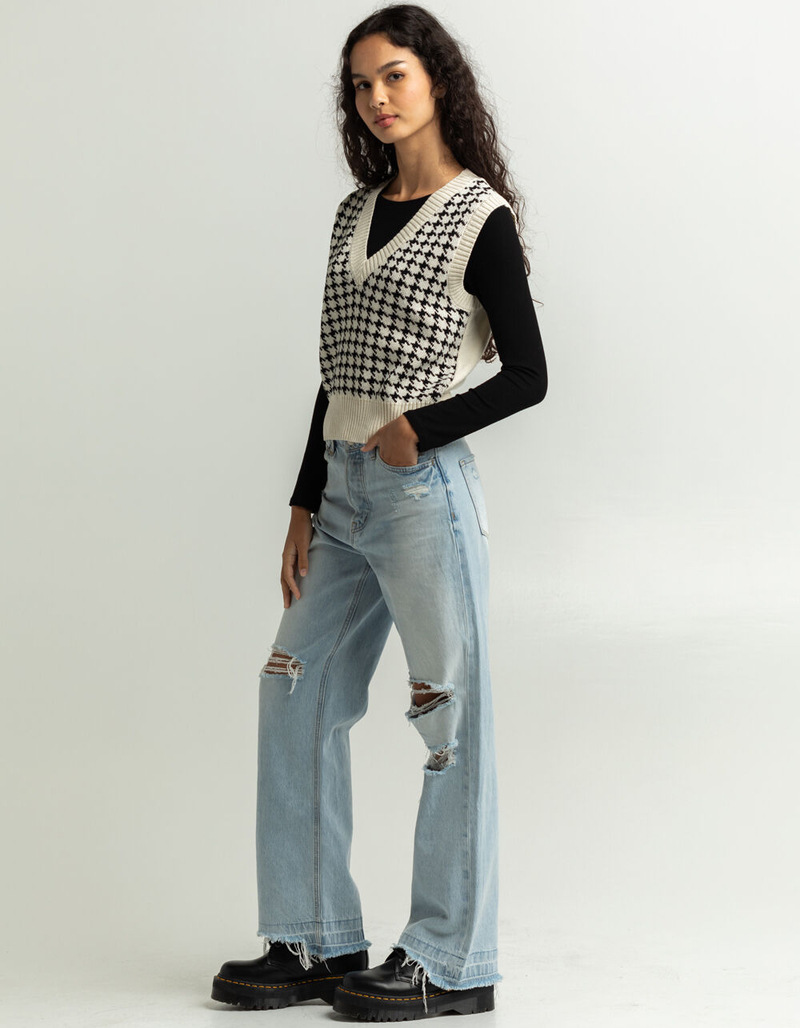 SAY WHAT Houndstooth Womens Vest image number 3