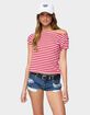 EDIKTED Aretha Striped Off Shoulder Top image number 1