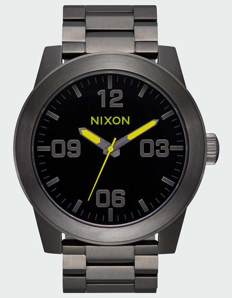 NIXON Corporal SS Black Gunmetal & Lime Watch image number 0