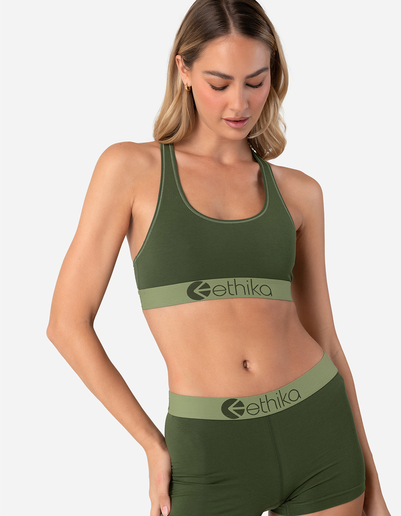 ETHIKA Army Green Sports Bra image number 0