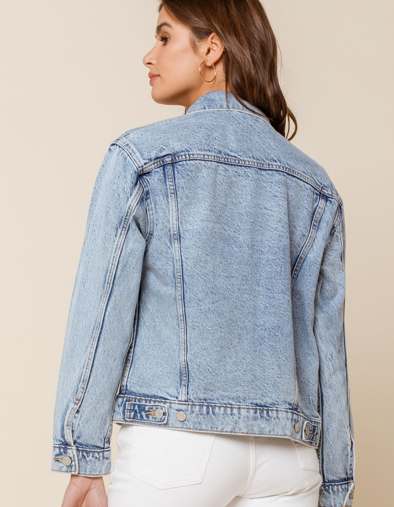 LEVI'S  Ex-Boyfriend Womens Light Wash Denim Trucker Jacket image number 2