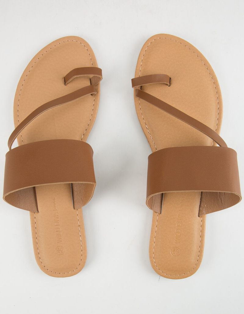 WILD DIVA Toe Ring Tan Womens Sandals image number 1