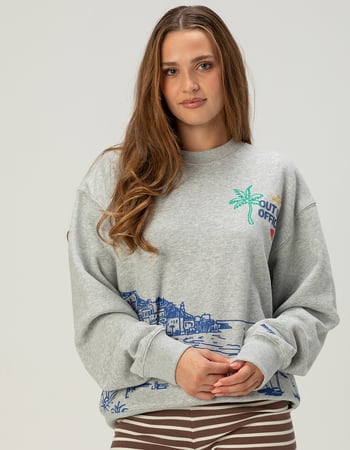 THE MAYFAIR GROUP Checked Out Womens Oversized Crewneck Sweatshirt Alternative Image