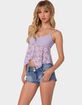 EDIKTED Orchid Sheer Lace Top image number 3