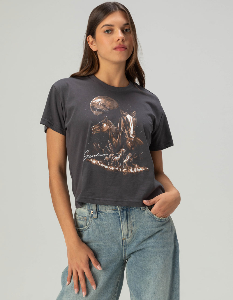 SENDERO PROVISIONS CO. Midnight Womens Crop Tee image number 0