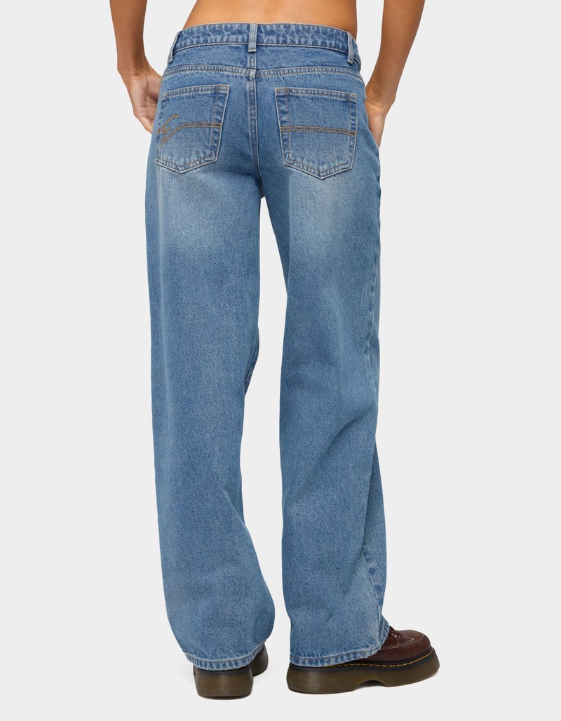 EDIKTED Breslin Low Rise Straight Leg Jeans image number 2