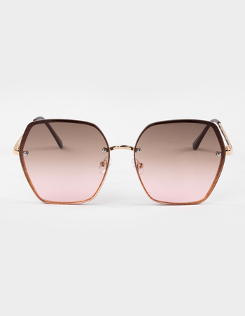 RSQ Oversized Glitter Rim Sunglasses Alternative Image