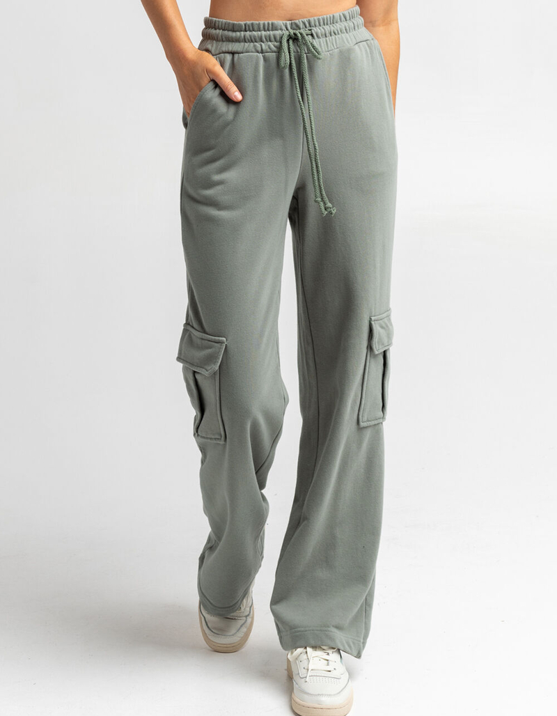 FULL TILT Womens Wide Leg Cargo Joggers image number 1