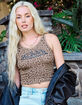VON DUTCH Leopard Print Womens V-Neck Tank Top image number 1