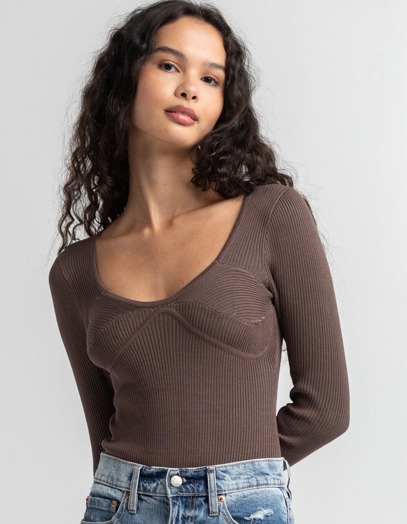 LOVE TREE Scoop Neck Bodysuit image number 0