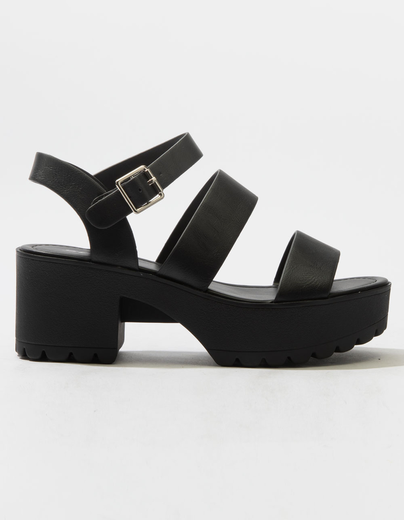 SODA Lug Sole Ankle Strap Womens Platform Sandals image number 1