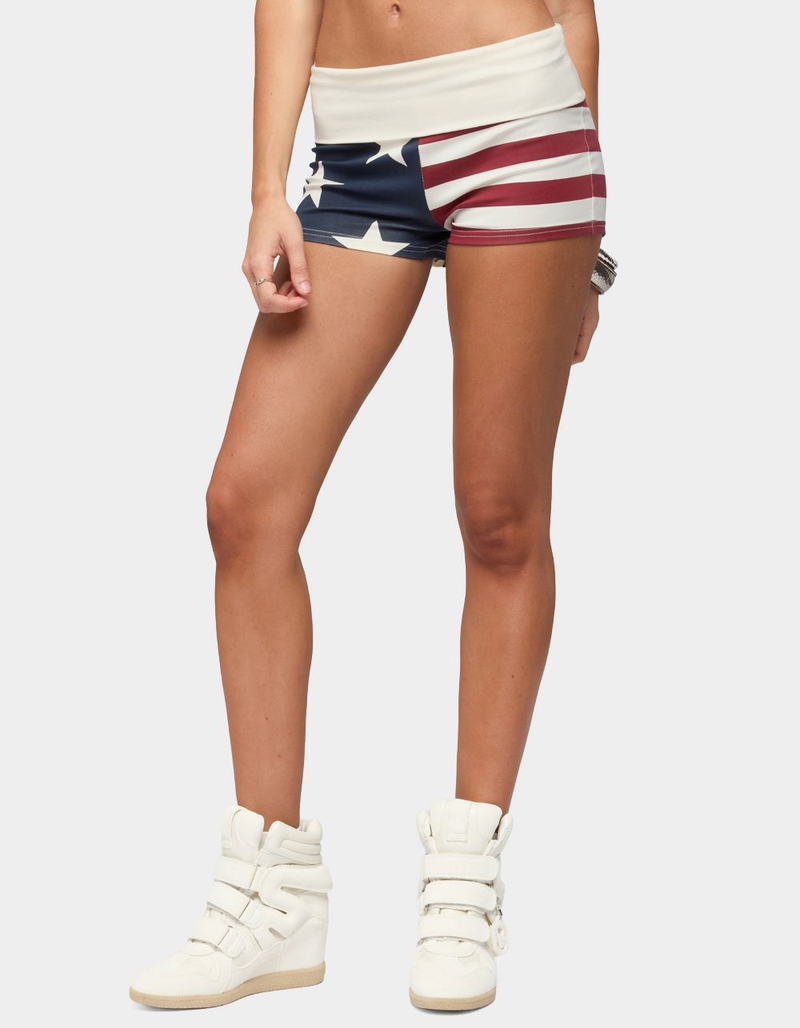 EDIKTED USA Foldover Shorts image number 0