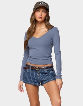 EDIKTED Moreen Ribbed Long Sleeve Tee Primary Image