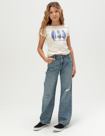 RSQ Girls High Rise Destructed Wide Leg Jeans Primary Image