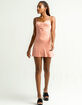 SKY AND SPARROW Ditsy Cinch Front Coral Slip Dress image number 4