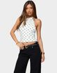 EDIKTED Raiya Polka Dot Backless Halter Top image number 1