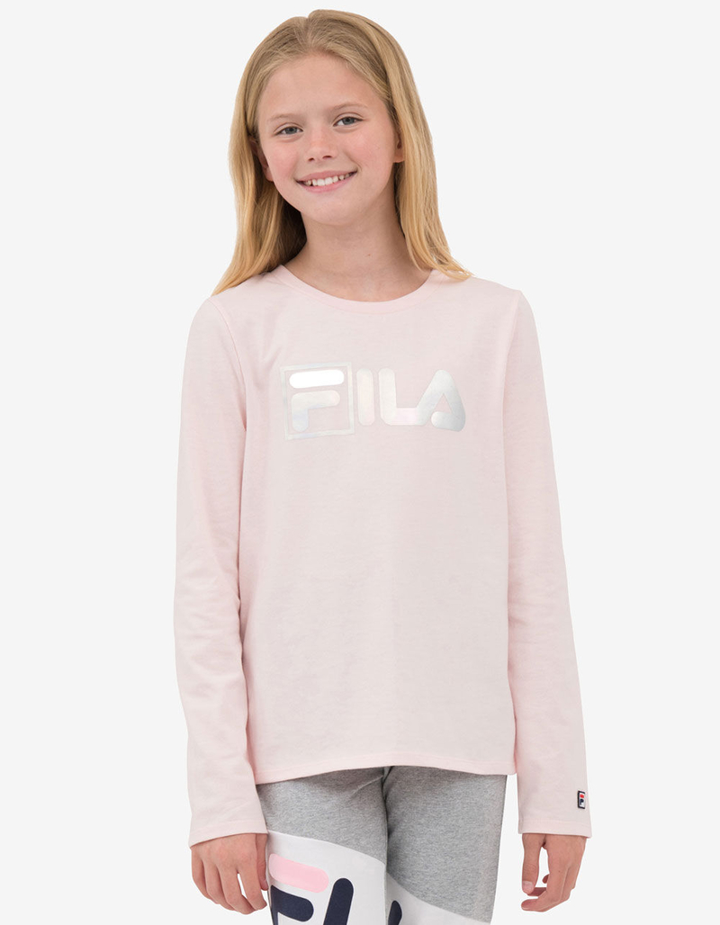 FILA Box Logo Pink Girls Tee image number 1