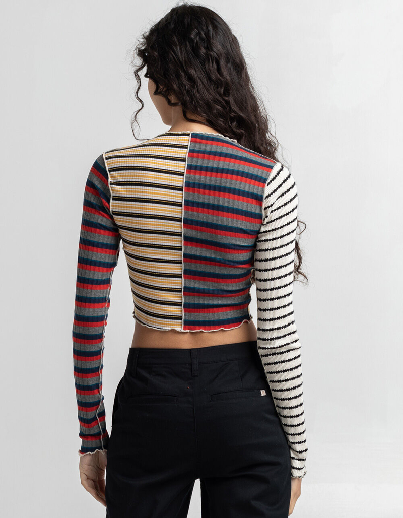 FULL TILT Womens Mixed Stripe Tee image number 2