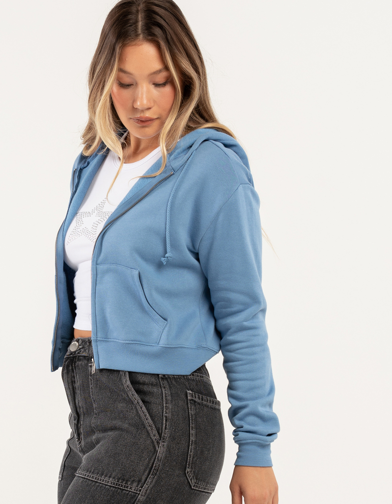 FULL TILT Essentials Womens Zip Crop Hoodie  image number 5