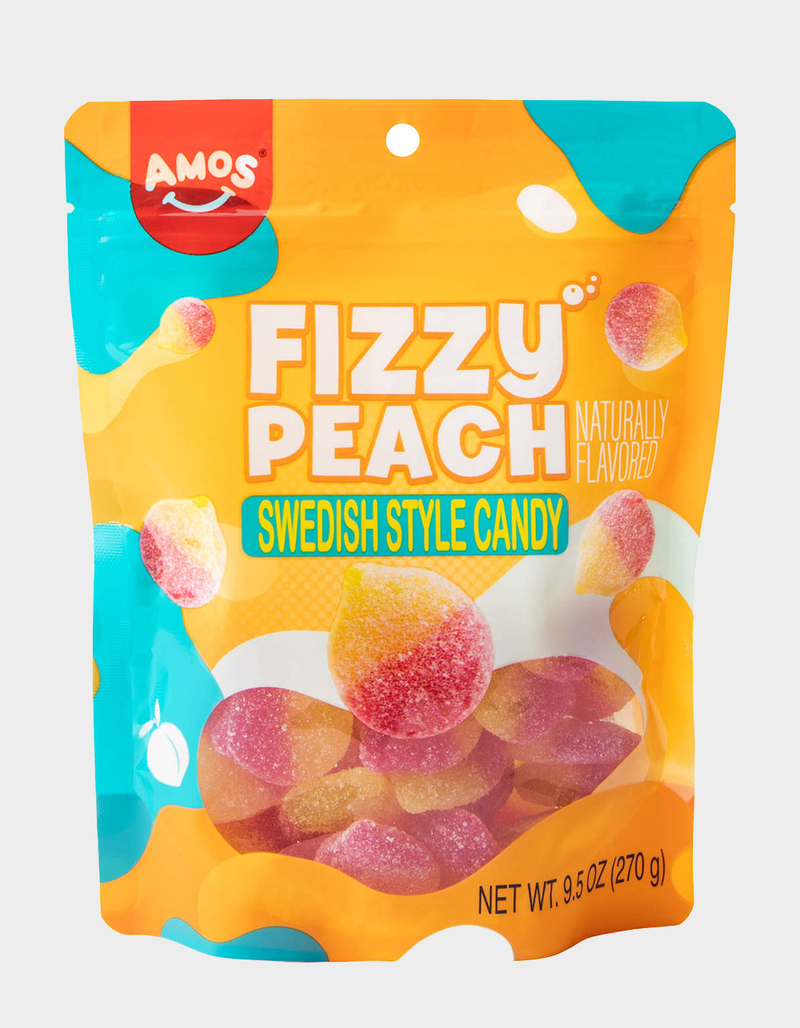 AMOS Fizzy Peach Swedish Style Gummy Candy image number 0