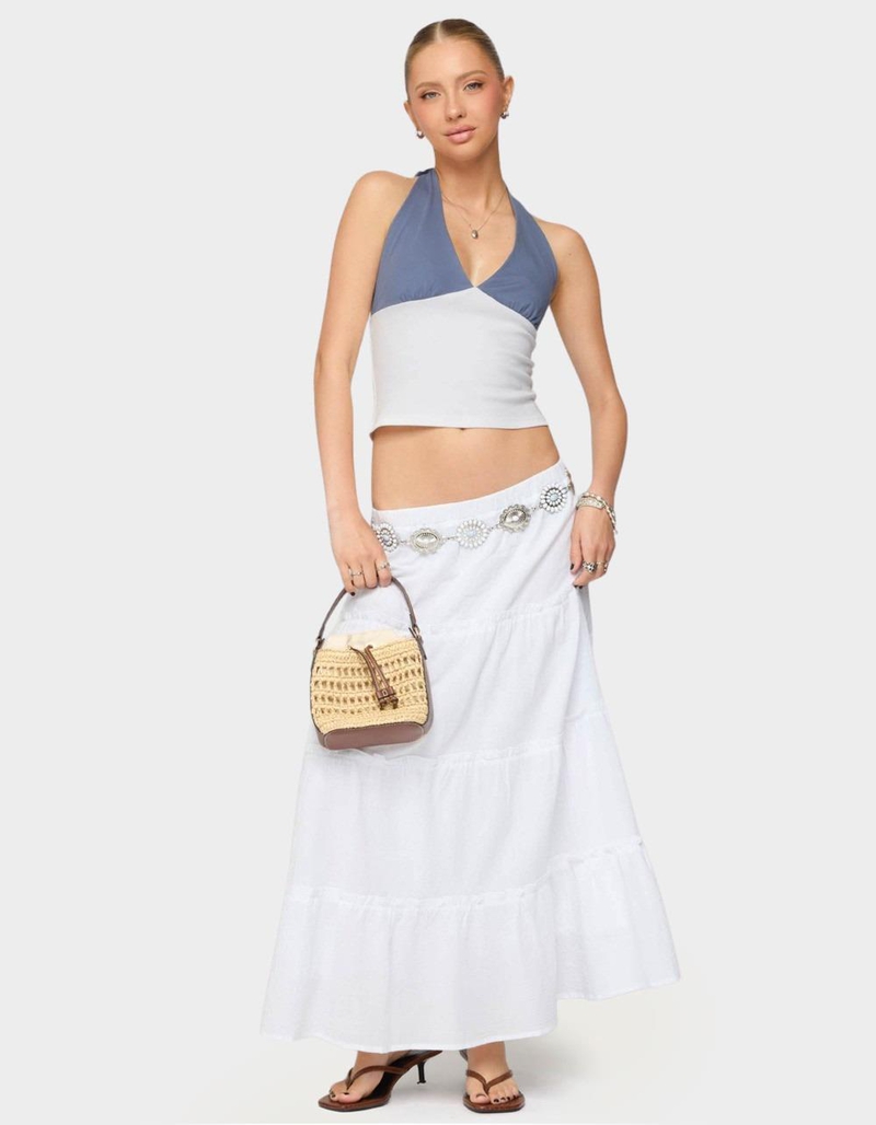 EDIKTED Petite Charlotte Tiered Maxi Skirt image number 4