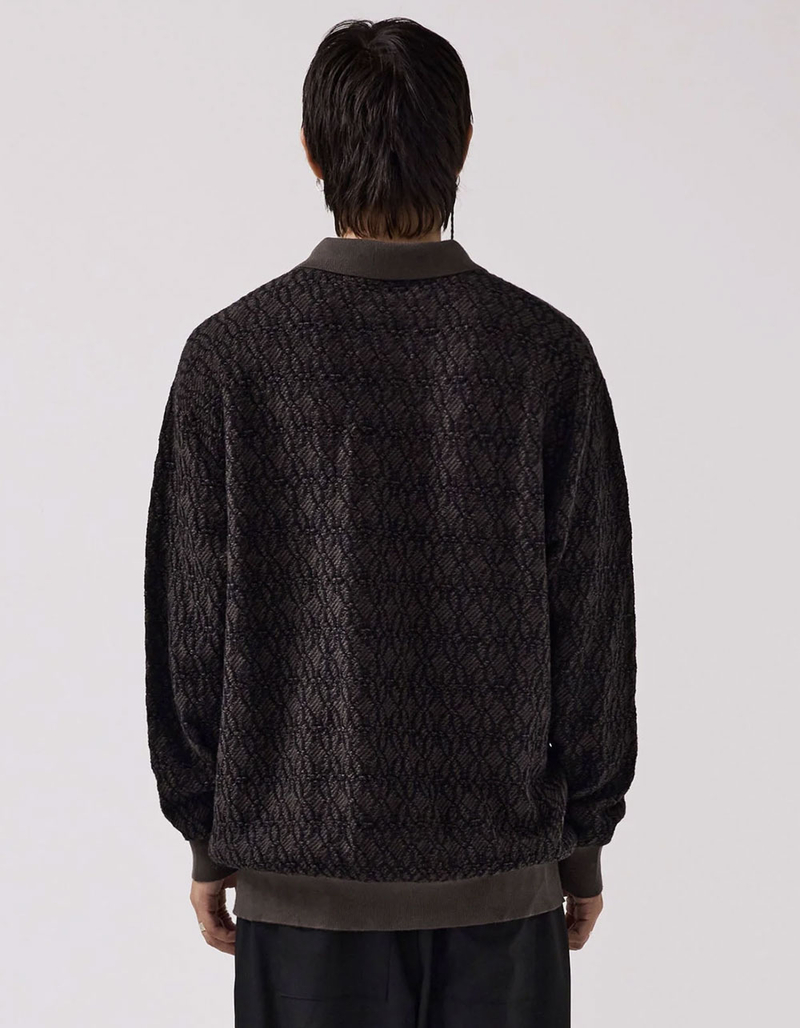 FORMER Expansion Knit Mens Long Sleeve Polo Shirt image number 2