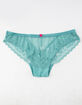 FULL TILT Flower Lace Teal Blue Bikini Panties image number 1