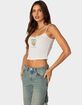 EDIKTED Divine Hearts Pointelle Womens Tank Top image number 3