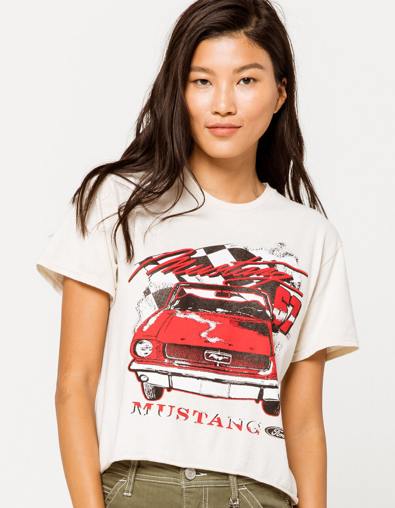 FULL TILT Ford Mustang Womens Crop Tee image number 0