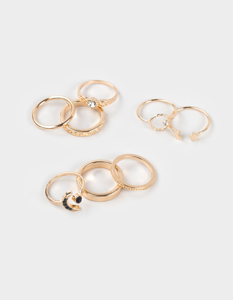 FULL TILT 8 Pack Star Moon Stone Rings image number 0