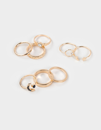 FULL TILT 8 Pack Star Moon Stone Rings Primary Image