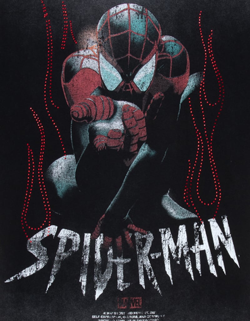 CVLA x Marvel Spider-Man Flames Mens Boxy Tee image number 3