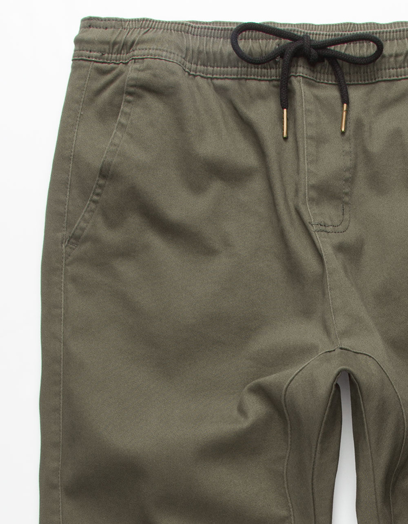CHARLES AND A HALF Olive Mens Twill Jogger Pants image number 3
