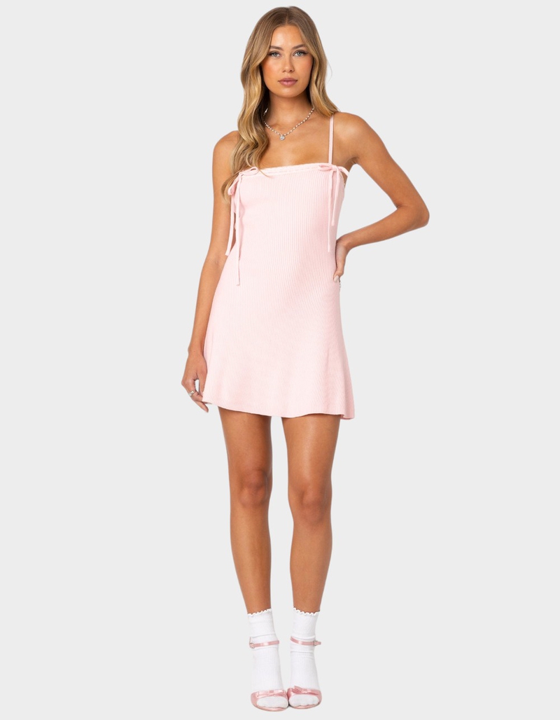 EDIKTED Fridah Ribbed Knit Mini Dress image number 3