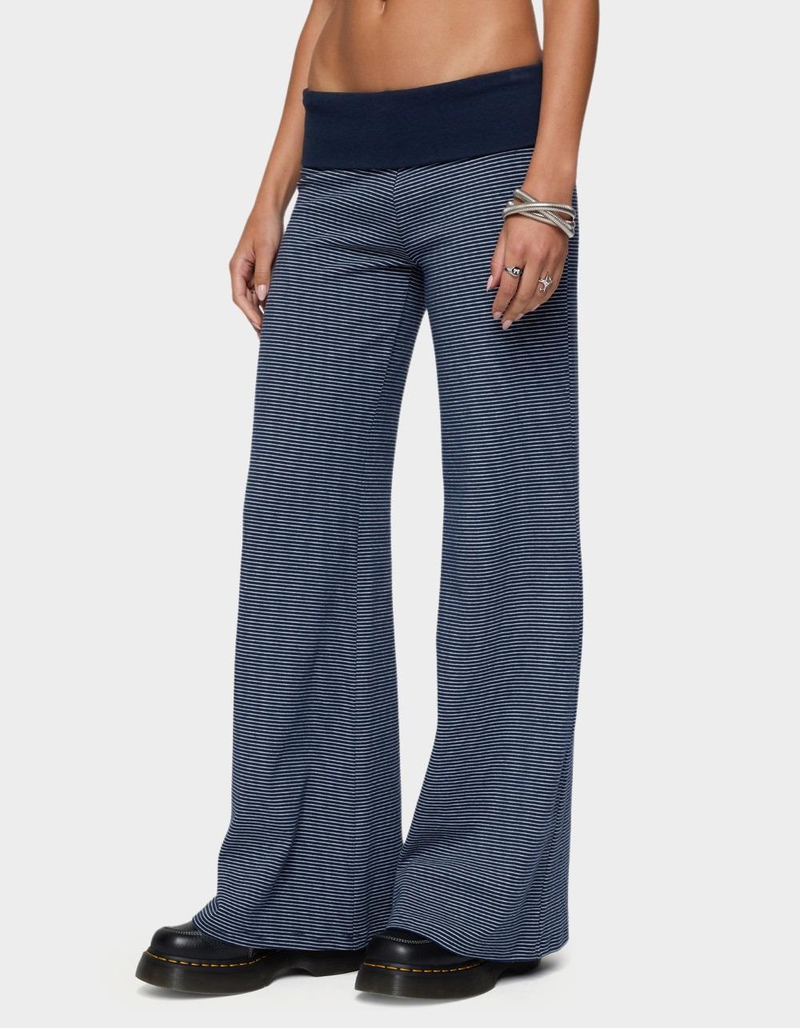 EDIKTED Amarna Striped Fold Over Pants image number 1