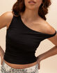 TILLYS Butter Soft Asymmetrical Off The Shoulder Womens Top image number 2