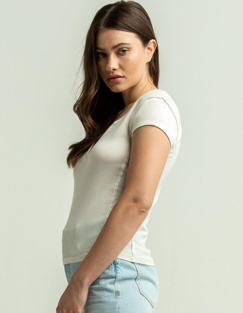 FREE PEOPLE Always Yours Womens White Tee image number 1
