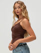 RSQ Womens Button Front Lace Trim Cami image number 3