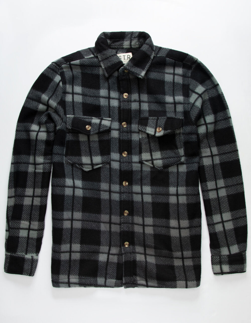 VSTR Plaid Shacket Black & Grey Mens Shirt image number 0