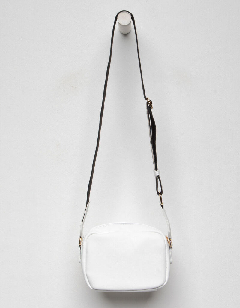 Stripe Straps White Crossbody Bag - WHITE - TL1000B