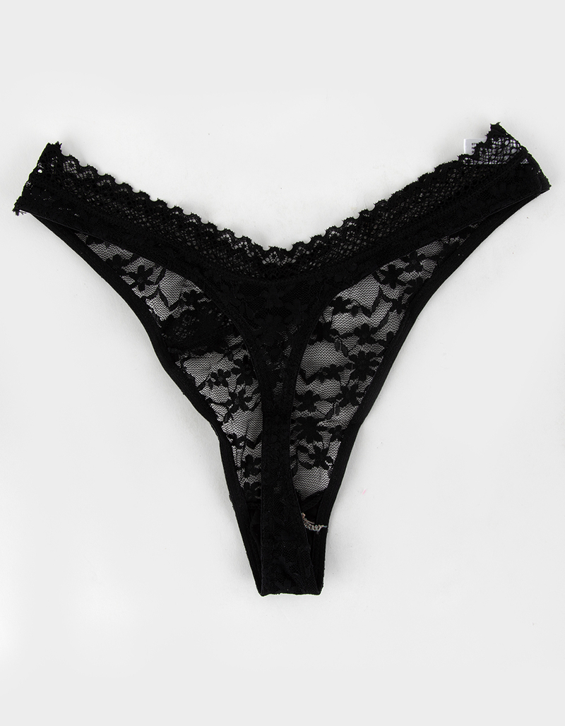 FULL TILT Cross Lace High Leg Thong image number 1