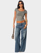 EDIKTED Vyxen Vintage Washed Low Rise Jeans image number 5