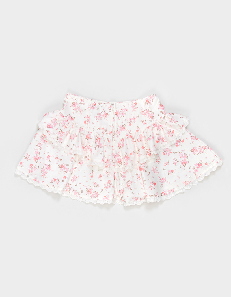 RSQ Girls Floral Lace Trim Skort image number 1
