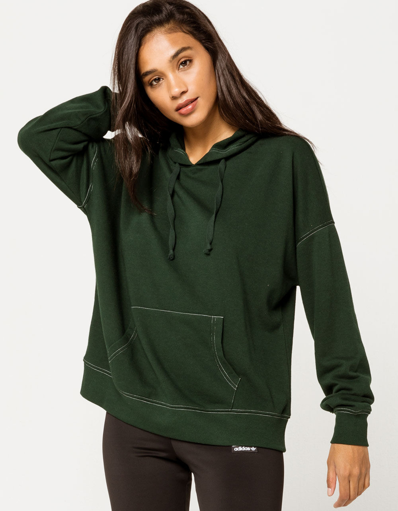 SKY AND SPARROW Contrast Stitch Pine Womens Hoodie image number 0