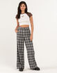 RSQ Womens Wide Leg Plaid Pants image number 5