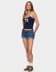 EDIKTED Rylin Low-Rise Denim Shorts image number 4